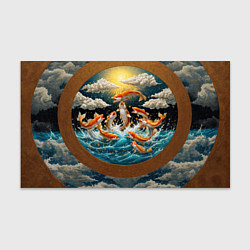 Бумага для упаковки Большие золотистые рыбы выпрыгивают из воды