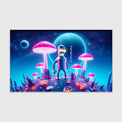 Бумага для упаковки Робот-сгибальщик Бендер и неоновые грибы, цвет: 3D-принт