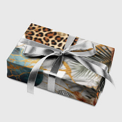 Бумага для упаковки Мрамор с цветами и леопардовый узор, цвет: 3D-принт — фото 2
