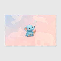 Бумага для упаковки Маленький слоненок с мороженым пускает пузыри, цвет: 3D-принт