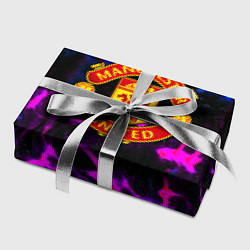 Бумага для упаковки Манчестер Юнайтед огонь неон, цвет: 3D-принт — фото 2