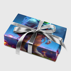 Бумага для упаковки Шрек бравый космонавт - неоновое свечение, цвет: 3D-принт — фото 2