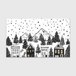 Бумага для упаковки Заснеженный черно-белый город, цвет: 3D-принт