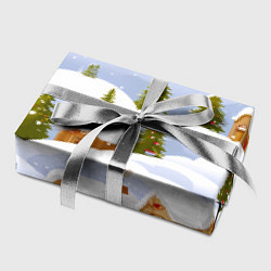 Бумага для упаковки Новогодние домики и елочки, цвет: 3D-принт — фото 2