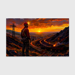 Бумага для упаковки Шахтёр на закате, цвет: 3D-принт
