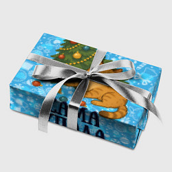 Бумага для упаковки Ёлка сама упала - кот уронил елку, цвет: 3D-принт — фото 2