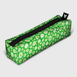 Пенал для ручек Ромашки на зелёном фоне, цвет: 3D-принт