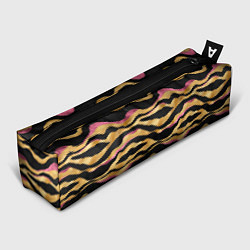 Пенал для ручек Тигровый окрас Gold Pink, цвет: 3D-принт