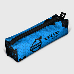 Пенал для ручек Символ Volvo Sport на темном фоне с сотами и капля, цвет: 3D-принт