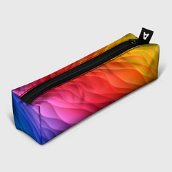 Пенал для ручек Разноцветные цифровые волны, цвет: 3D-принт