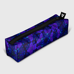 Пенал для ручек Калейдоскоп -геометрический сине-фиолетовый узор, цвет: 3D-принт