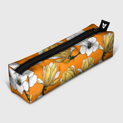 Пенал для ручек Удивительные летние тропические цветы с нераскрывш, цвет: 3D-принт