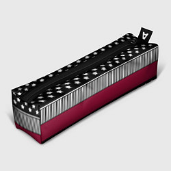 Пенал для ручек Burgundy black striped pattern, цвет: 3D-принт