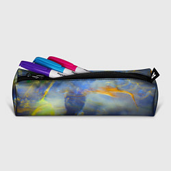 Пенал для ручек Абстрактные мазки красок и силуэт - Синий, цвет: 3D-принт — фото 2