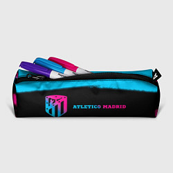 Пенал для ручек Atletico Madrid - neon gradient: надпись и символ, цвет: 3D-принт — фото 2