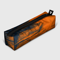 Пенал для ручек Абстрактная оранжевая поверхность и чёрные тени, цвет: 3D-принт