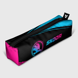 Пенал Skoda - neon gradient: надпись и символ