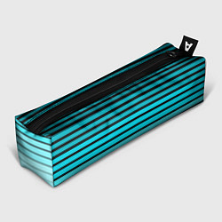 Пенал для ручек Голубые полосы на черном, цвет: 3D-принт