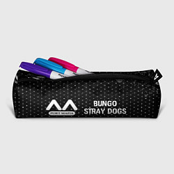 Пенал для ручек Bungo Stray Dogs glitch на темном фоне: надпись и, цвет: 3D-принт — фото 2