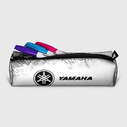 Пенал для ручек Yamaha speed на светлом фоне со следами шин: надпи, цвет: 3D-принт — фото 2