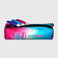Пенал для ручек Honda neon gradient style: надпись и символ, цвет: 3D-принт — фото 2