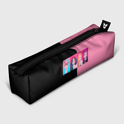Пенал для ручек Группа Black pink на черно-розовом фоне, цвет: 3D-принт