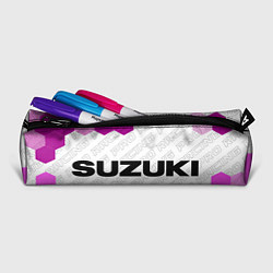 Пенал для ручек Suzuki pro racing: надпись и символ, цвет: 3D-принт — фото 2