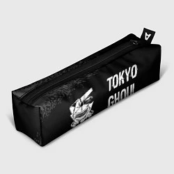Пенал для ручек Tokyo Ghoul glitch на темном фоне: надпись и симво, цвет: 3D-принт