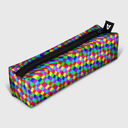 Пенал для ручек Разноцветные искривленные маленькие квадраты, цвет: 3D-принт