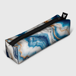 Пенал для ручек Узор волна голубой океанический агат, цвет: 3D-принт