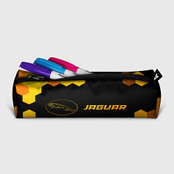 Пенал для ручек Jaguar - gold gradient: надпись и символ, цвет: 3D-принт — фото 2