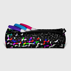 Пенал для ручек Цветные угловатые фигуры на черном, цвет: 3D-принт — фото 2