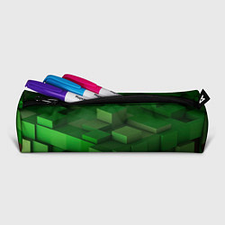 Пенал для ручек Зелёный блоковый паттерн, цвет: 3D-принт — фото 2