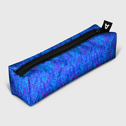 Пенал для ручек Синие неоновые листья, цвет: 3D-принт