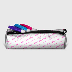 Пенал для ручек Барби паттерн - логотип и сердечки, цвет: 3D-принт — фото 2
