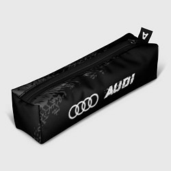 Пенал для ручек Audi speed на темном фоне со следами шин по-горизо, цвет: 3D-принт