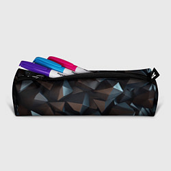 Пенал для ручек Черная геометрическая абстракция - объемные грани, цвет: 3D-принт — фото 2