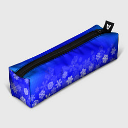 Пенал для ручек Снежинки на синем, цвет: 3D-принт