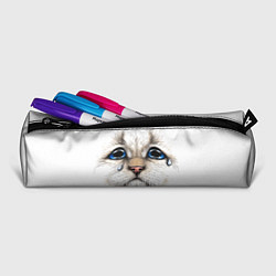 Пенал для ручек Белый плачущий кот, цвет: 3D-принт — фото 2