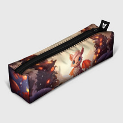 Пенал для ручек Дракон у новогодних елочек, цвет: 3D-принт