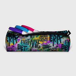 Пенал для ручек Загадочный абстрактный текст на ярком фоне, цвет: 3D-принт — фото 2