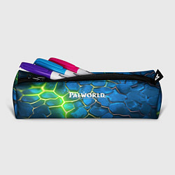 Пенал для ручек Palworld логотип на ярких зеленых неоновых плитах, цвет: 3D-принт — фото 2