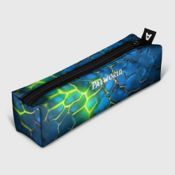 Пенал для ручек Palworld логотип на ярких зеленых неоновых плитах, цвет: 3D-принт