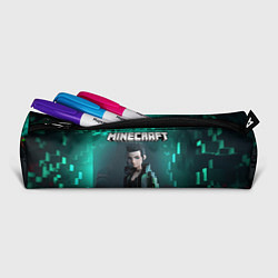 Пенал для ручек Minecraft cyberpunk green neon, цвет: 3D-принт — фото 2
