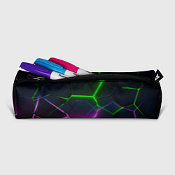 Пенал для ручек Фиолетовые и зеленые неоновые плиты в разломе, цвет: 3D-принт — фото 2