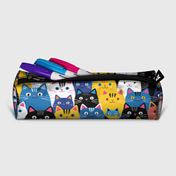 Пенал для ручек Много цветных котиков, цвет: 3D-принт — фото 2