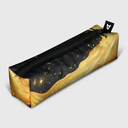 Пенал для ручек Золотистая материя на черном фоне, цвет: 3D-принт