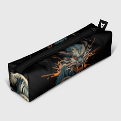 Пенал для ручек Японский дракон и волны в стиле тату ирезуми, цвет: 3D-принт