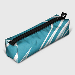 Пенал для ручек Бело-голубой абстракция с полосами, цвет: 3D-принт