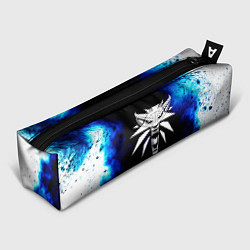 Пенал для ручек Ведьмак лого синие краски, цвет: 3D-принт